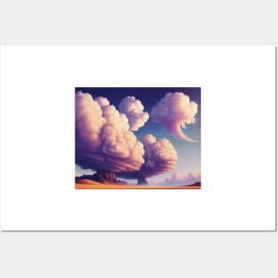 Great Clouds on Desert Posters and Art